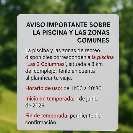 Del Mas Pase Piscina 2 Columnas Del 1 Junio 2026 Al 10 Septiembre 2026 Chalet *